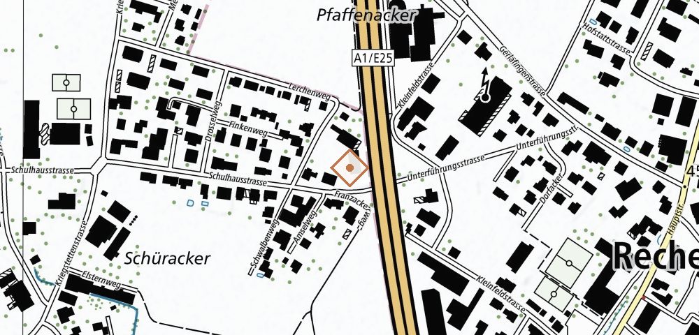 Karte mit dem Standort der Placonsept AG an der Schulhausstrasse 45 in Obergerlafingen